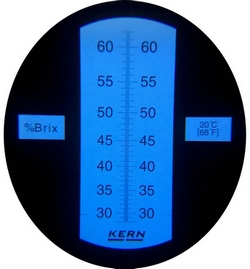 Refraktometer für Zucker, Messbereich Brix 0-80%